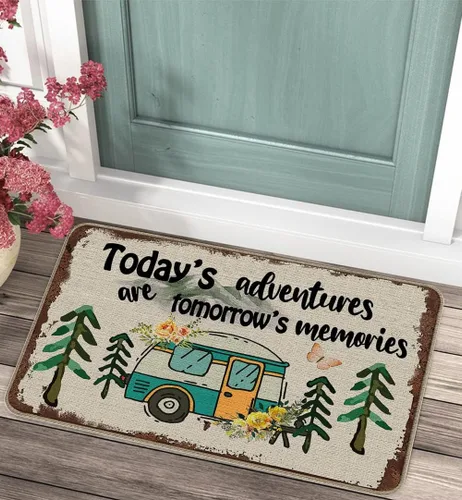Miniatura 5 de Tapete divertido para puerta de campista de 17 x 30 pulgadas, regalos de campamento para hombres y mujeres, alfombras de campista