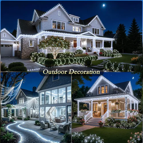 Miniatura 7 de Luces de Navidad para exteriores, 800 LEDs 79.8 m Cadena de luces para árbol de Navidad, impermeables IP67, 8 modos, luces festivas blancas frías