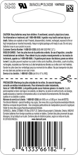 Miniatura 2 de Duracell 448696 2430 3V batería de litio moneda 1/paquete (Dl2430bpk)