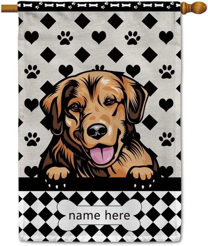 Miniatura 9 de Bandera personalizada de jardín para perro, lindo perro salchicha salchicha, lunares, búfalo, bandera a cuadros para decoración del hogar al aire