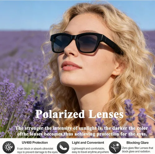 Miniatura 6 de Lentes inteligentes AI para hombres y mujeres, traductor en tiempo real 164 idiomas, reproducción de música y llamadas manos libres para uso diario
