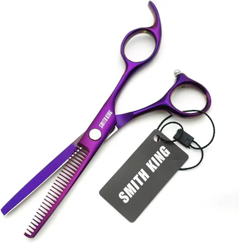 Miniatura 6 de Juego de tijeras de corte de pelo de 5.5 pulgadas con peines de afeitar, estuche para tijeras de cuero, tijeras de corte de cabello, tijeras