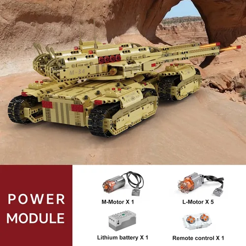 Miniatura 5 de Mould King 20011 Tecnología MOC Bloque de Construcción Mamut Tanque, Kit de Modelo de Tanque RC Recargable de Control Remoto para Adultos
