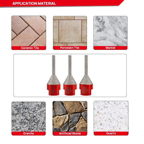 Miniatura 6 de DT-DIATOOL Broca de dedo de diamante con revestimiento de fresado para agrandar y pulir agujeros en azulejos de porcelana, cerámica, granito