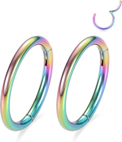 Miniatura 17 de GAGABODY 2 piercings para la nariz, calibre 20G, 18G, 16G, 14G, 12G, 10G, 8G, acero quirúrgico, tabique, cartílago, hélice, trago, concha, daith