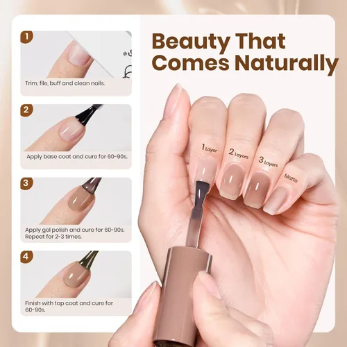 Miniatura 52 de Beetles - Esmalte de uñas de gel marrón – 0.5 onzas líquidas de esmalte de gel marrón oscuro, lámpara LED UV para uñas, regalo de manicura para I
