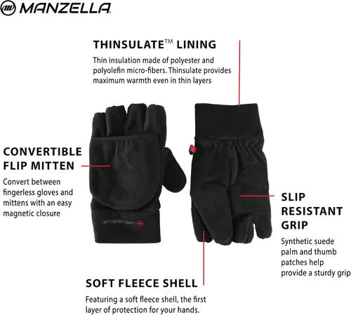 Miniatura 2 de Manzella Guante convertible en cascada de lana para hombre con Thinsulate