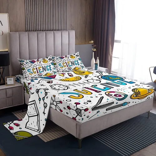 Miniatura 26 de Erosebridal Juego de sábanas de zorro con diseño de flores de arcoíris para niños y niñas, diseño de Foxtoon Animal Boho Floral Sábana bajera