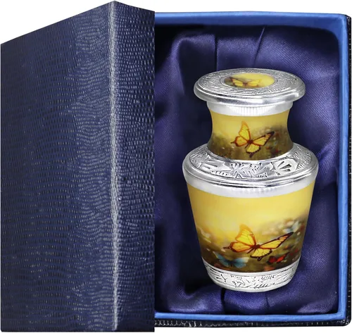 Miniatura 13 de M MEILINXU Urna para cenizas para adultos, hombre y mujer, urnas de cremación para cenizas humanas, hombre y mujer adultos, entierro, mariposas