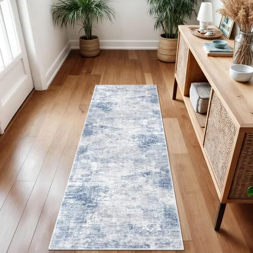 Miniatura 1105 de IOHOUZE Alfombra abstracta lavable de 3 x 12 pies para pasillos, antideslizante para cocina, camino de entrada de lana sintética para interiores