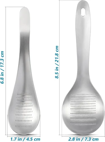 Miniatura 2 de 2 piezas de acero inoxidable ajo, jengibre, rallador de cuchara, herramienta de cocina para triturar fácilmente picar para ajo, frutos secos