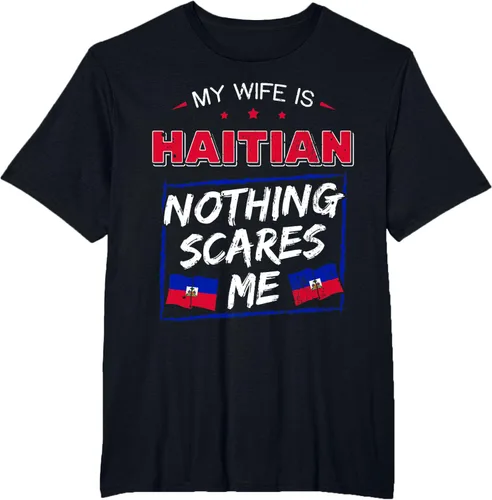 Miniatura 71 de My Wife Is Haitian Republic of Haiti Heritage Roots - Camiseta con bandera, Negro, S