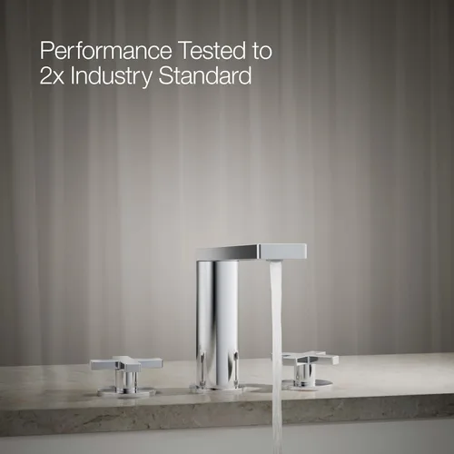 Miniatura 4 de Kohler 73081-3-CP Composed® Grifo de baño para montaje en cubierta con asas cruzadas, cromo pulido