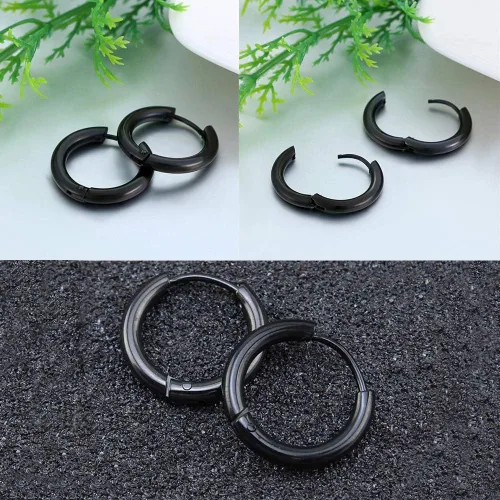 Miniatura 5 de Aretes de acero inoxidable 316L, argollas de 1564, 516, 2564, 716, 1532 y 3564 pulgadas, arracadas hipoalergénicas, para el cartílago, hélix