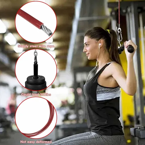 Miniatura 3 de Replacement Cables for Home Gym, Fitness Pulley Cable, Weight Machine Replacement Cable -Thick 5mm(0.2inch) Heavy Duty Steel Wire Rope for Home Gym