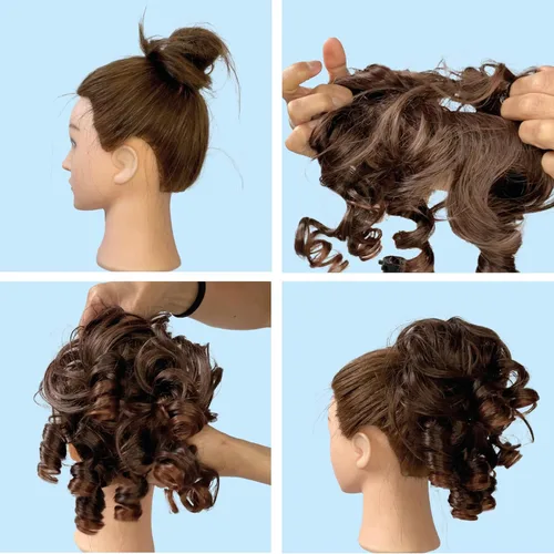Miniatura 6 de CAISHA - Postizo Jumbo de Cabello Elástico para Recogidos Voluminosos y Rizos Desaliñados, Color Rubio Claro, G5L rubio claro #22T613 G5L
