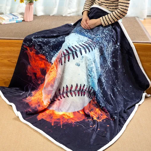 Miniatura 2 de Sviuse Manta de béisbol con estampado de bolas de béisbol, regalos para niños y adultos, artículos deportivos para amantes del sóftbol, manta suave
