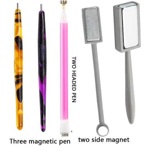 Miniatura 2 de 3D Nail Art Cat Eye Gel Magnet Stick Manicura Magnética Pen Herramientas 5 Unids