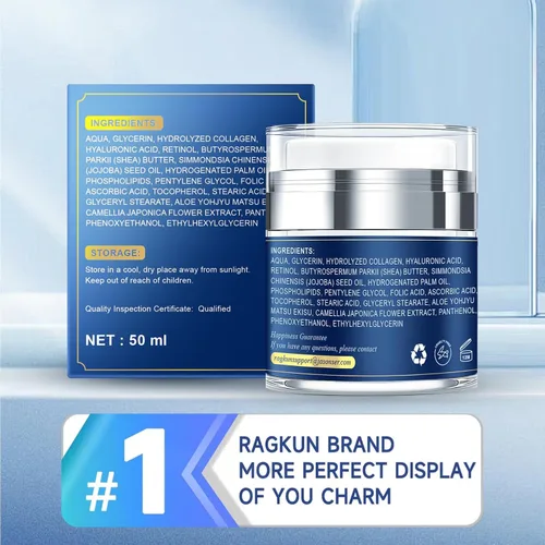Miniatura 9 de Ragkun Crema de retinol para la cara, cremas de colágeno para el cuello para tensar y reafirmar, hidratante facial antienvejecimiento de día y noche