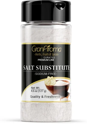 GranAroma Sustituto de sal sin sodio, 4.5 onzas, cloruro de potasio, sabor salado, sin sodio