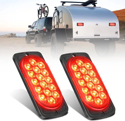 Miniatura 10 de Nilight Luz Trasera Ovalada para Remolque de 6 Pulgadas, 6 Piezas, Roja y Blanca, 10 LED con Arandelas y Conectores de Montaje Empotrado, IP67
