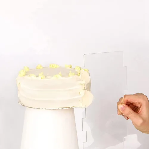 Miniatura 3 de 6 piezas de acrílico transparente raspador de pasteles decoración de pasteles peine borde pastel más suave raspador pastelería cortador
