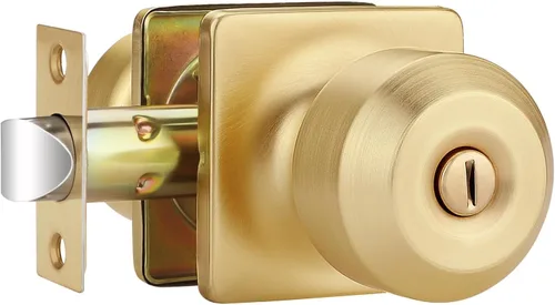 Miniatura 15 de EHOMEWARE Paquete de 2 pomos de puerta interiores, manija de puerta negra con cerradura, pomo de puerta de dormitorio/baño sin llave, pomo redondo