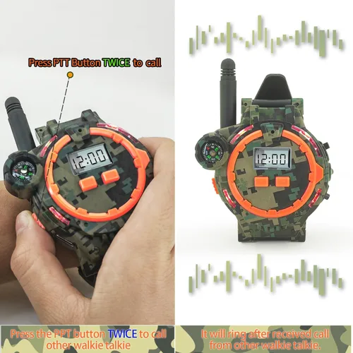 Miniatura 5 de Walkie Talkie recargable para niños, radio bidireccional Walky Talky con linterna, juego para exteriores, interfono, juguete y regalos para niños
