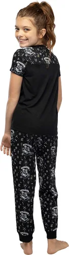 Miniatura 4 de Harry Potter Hermione Hogwarts Crest Athletic Jogger Pijama 2 piezas negro