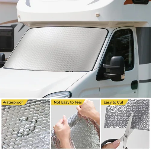 Miniatura 5 de fowong Rollo de Aislamiento Doble Reflectante, Aislamiento de Ventana para Calor de Verano, Película Reflectante de Calor de Barrera Radiante