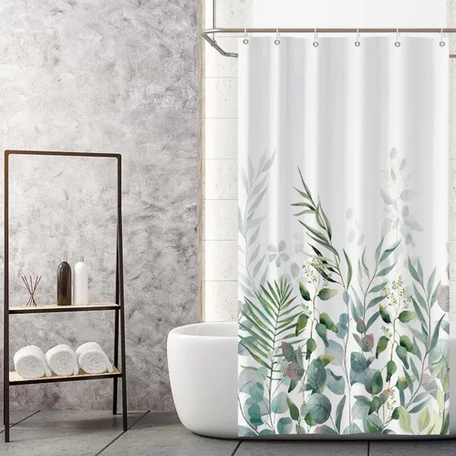 Miniatura 39 de AWERT Cortina de ducha pequeña de tamaño medio con 6 ganchos, cortina de ducha de 36 x 72 pulgadas, cortina de ducha bohemia de 36 pulgadas para Boho