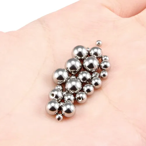 Miniatura 7 de Vsnnsns Bolas de repuesto de acero quirúrgico 316L 14G 16G bolas de perforación roscadas externamente para pezones lengua vientre labios tabique
