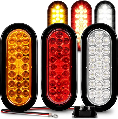 Miniatura 9 de Faro trasero redondo de 6 pulgadas con 24 luces LED de luz blanca clara, para reversa de camiones, con Certificado DOT, arandela y enchufe incluidos