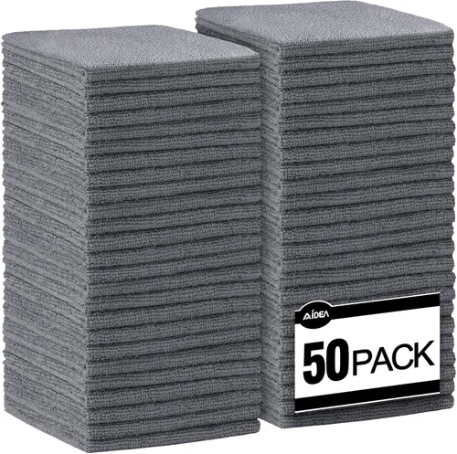 Miniatura 18 de AIDEA Microfiber Cleaning Cloth Blue-50PK, Soft Absorbent Shop Rags, Microfiber Towels for Cars, Kitchen Towels, Dusting Cloth for Home, Window