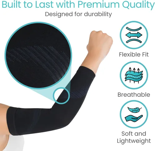 Miniatura 4 de Vive Manga de compresión de brazo para hombres, mujeres, 20-30 mmHg médica graduada con protección UV, para tendinitis, artritis