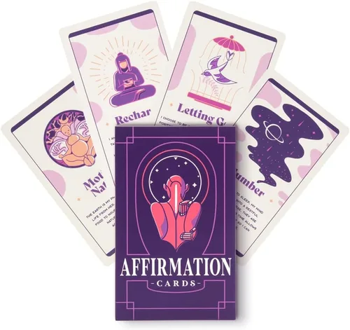 PURPLE CANYON Tarjetas de afirmación diaria para mujeres y hombres | Afirmaciones positivas para atención plena, meditación e inspiración | Hermosa