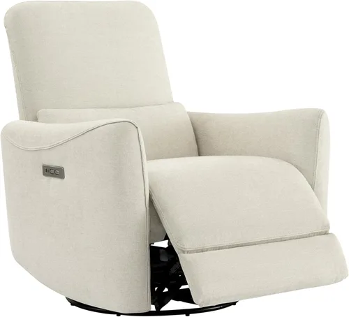 Miniatura 9 de CHITA Silla Reclinable Eléctrica Giratoria Deslizante, con Certificación FSC, Tapizada de Piel Sintética para Sala de Estar y Guardería, Sillón