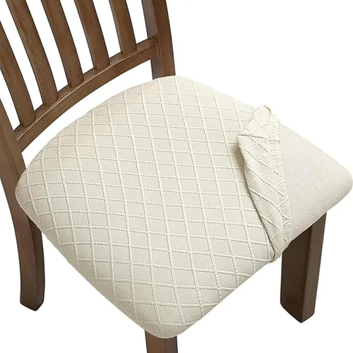 Miniatura 89 de Juego de 4 fundas elásticas para sillas de comedor, fundas para sillas de comedor con estampado floral, fundas para asientos de sillas con estampado