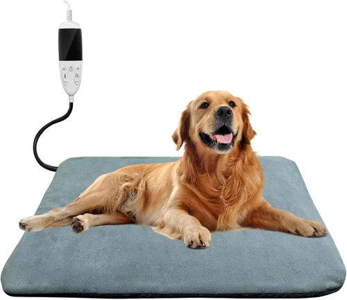 SmartTail Almohadilla térmica grande para perros de 35.4 x 23.6 pulgadas, temporizador mejorado de 12 veces y modo de mantenimiento, cama térmica
