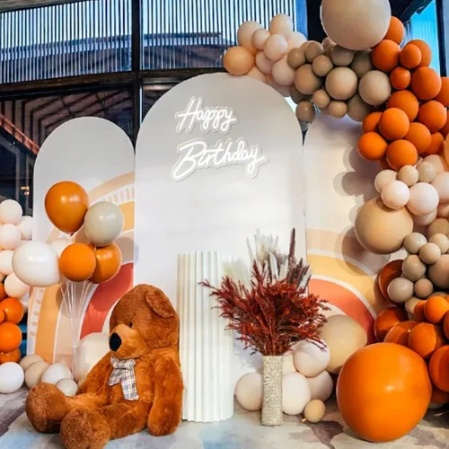 Miniatura 5 de ATOLS Letrero de neón grande de feliz cumpleaños para decoración de pared 2 piezas, con interruptor regulador, letrero de luz de neón reutilizable