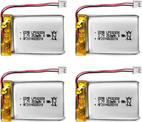 EEMB Batería de polímero de litio 3.7 V 250 mAh 502030 Lipo Batería recargable con conector JST de cable para VXI Blue Parrott - Confirma la