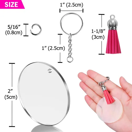 Miniatura 6 de Llaveros acrílicos en blanco, llavero transparente shynek para vinilo