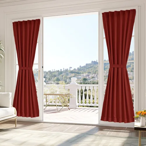 Miniatura 65 de Vatge - Cortinas autoadhesivas para puerta francesa, tratamiento de ventana con filtro de luz sin varillas ni perforaciones para puertas de cristal