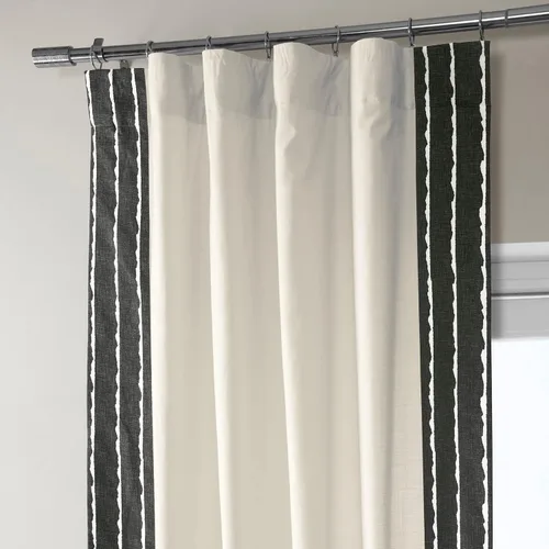 Miniatura 4 de HPD Half Price Drapes Cortinas de algodón sólido con bordes para dormitorio y sala de estar, 50 x 108, DTCC-SB220601-108 (1 panel) Sharkskin Black