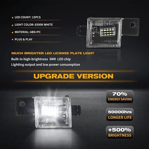 Miniatura 2 de Gempro Luz LED para matrícula, montaje de lámpara trasera para Chevy Silverado GMC Sierra 1500 2500HD 3500HD 2014-2023, 6000K blanco