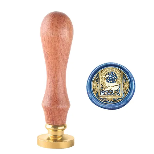 Miniatura 11 de Sello de cera con cabeza de latón extraíble de 1.181 in y mango de palisandro, sello de cera personalizado retro vintage para invitaciones de sobres