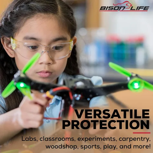 Miniatura 5 de BISON LIFE Gafas de seguridad para niños, gafas protectoras para niños a granel, ANSI Z87.1, gafas de seguridad para niños, paquete de gafas