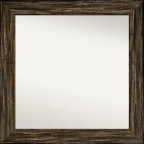 Miniatura 140 de Amanti Art Espejo de baño marrón para sobre el fregadero, 25 x 25 pulgadas, hecho a medida, espejo de tocador cuadrado marrón medio, marco de madera