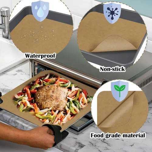 Miniatura 5 de 120 hojas de papel pergamino cuadrado de 12 pulgadas para freidora de aire, forro de papel desechable antiadherente para hornear compatible