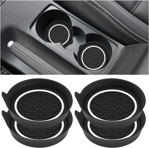 Miniatura 7 de HZEL Posavasos Portavasos para Automóvil, 4PCS Almohadillas Antideslizantes Impermeables para Botellas de Agua de Vehículos, Alfombrillas Empotradas